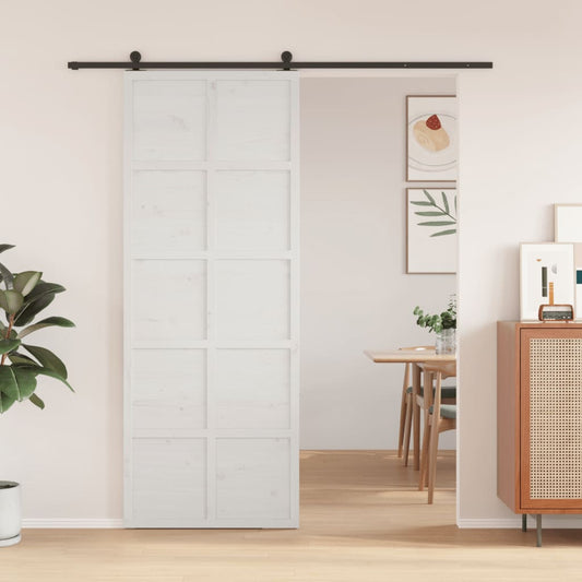 Barn Door White 31.5"x81.9" Solid Wood Pine