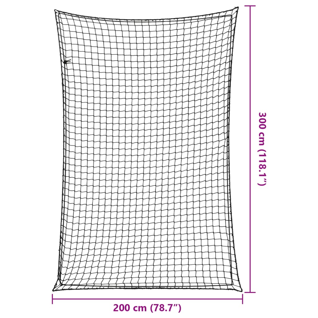 Trailer Net with Elastic Rope Black 9.8x6.6' PP