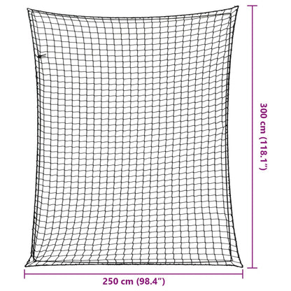 Trailer Net with Elastic Rope Black 9.8x8.2' PP