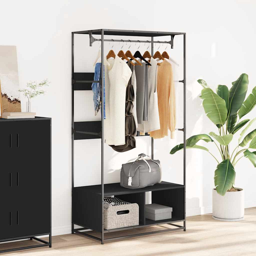 Wardrobe Black Engineered wood, metal Large Wardrobe