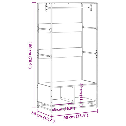 Wardrobe Black Engineered wood, metal Large Wardrobe