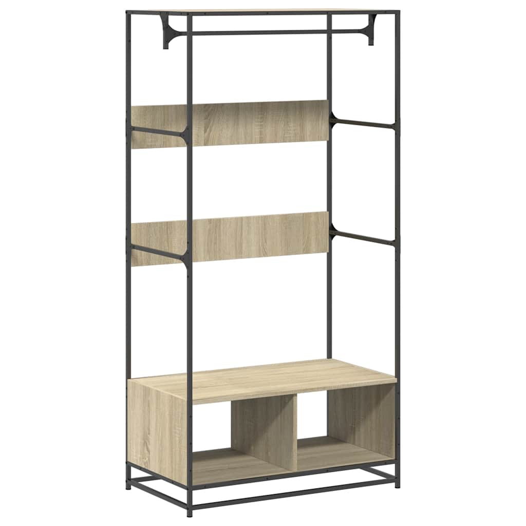 Wardrobe Sonoma Oak Engineered Wood, Metal 35.4 x 19.7 x 70.9 in
