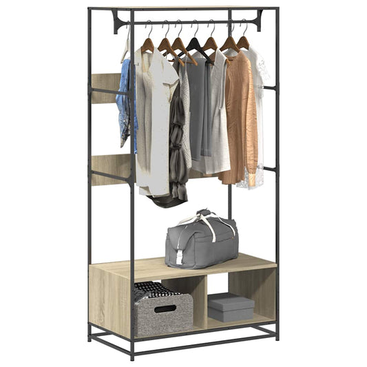 Wardrobe Sonoma Oak Engineered Wood, Metal 35.4 x 19.7 x 70.9 in