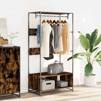 Wardrobe Smoked Oak Engineered wood, metal 35.4 x 19.7 x 70.9 in