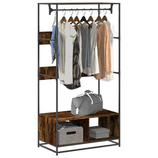 Wardrobe Smoked Oak Engineered wood, metal 35.4 x 19.7 x 70.9 in