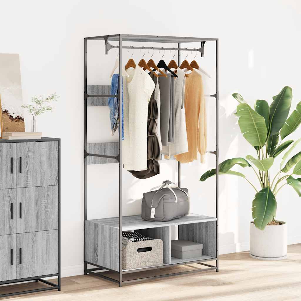 Wardrobe Grey Sonoma Engineered wood, metal 35.4x19.7x70.9 in
