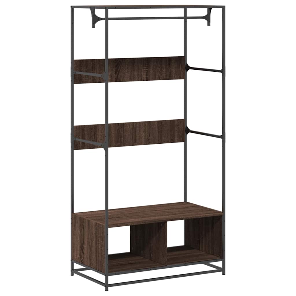 Wardrobe Brown Oak Engineered wood, metal 35.4 x 19.7 x 70.9 in