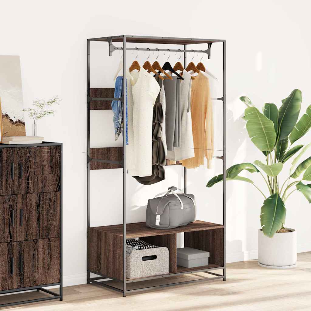 Wardrobe Brown Oak Engineered wood, metal 35.4 x 19.7 x 70.9 in