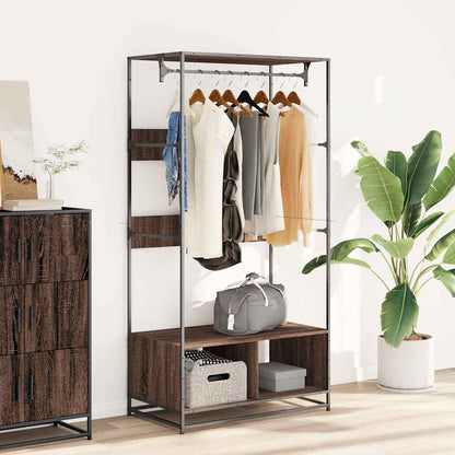 Wardrobe Brown Oak Engineered wood, metal 35.4 x 19.7 x 70.9 in