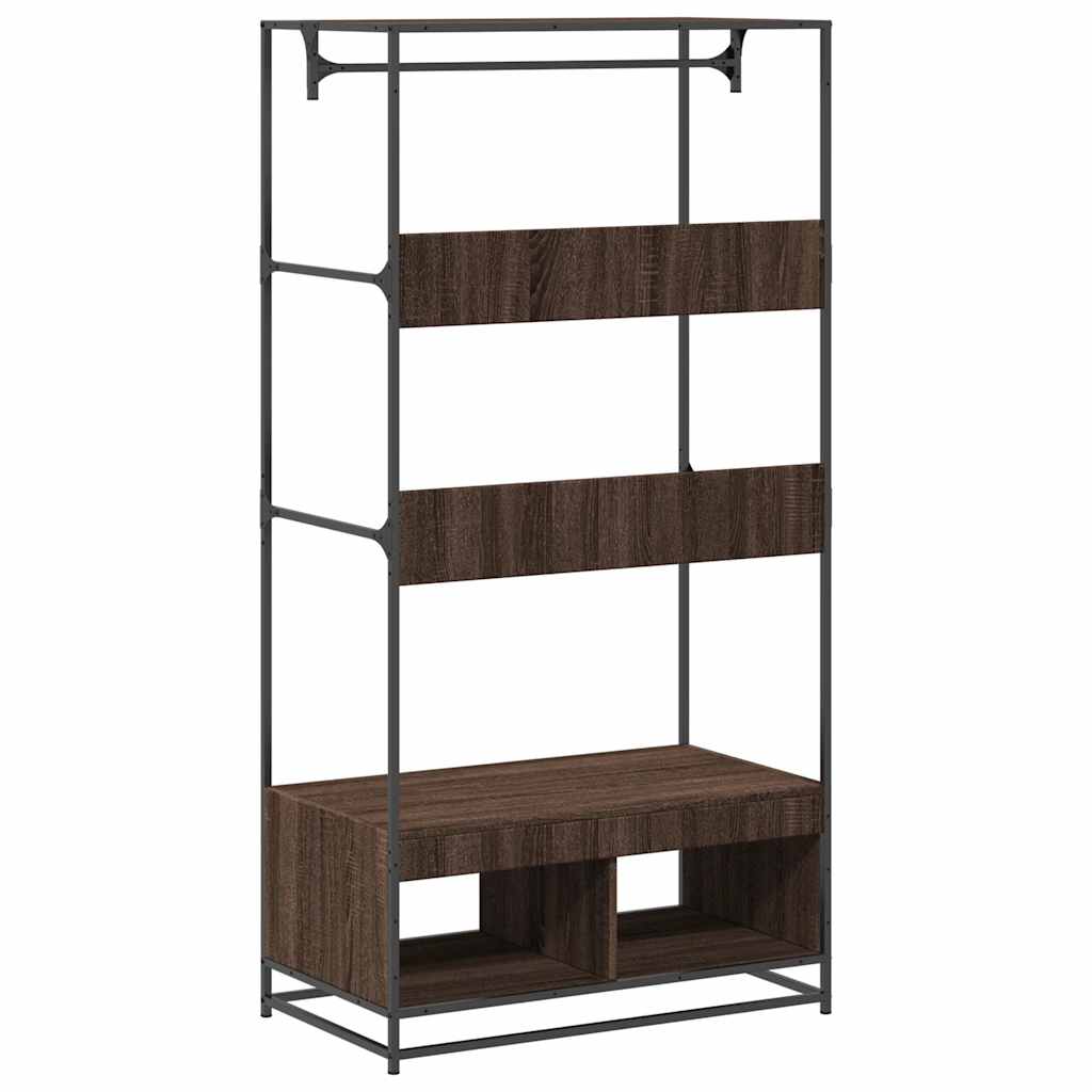 Wardrobe Brown Oak Engineered wood, metal 35.4 x 19.7 x 70.9 in
