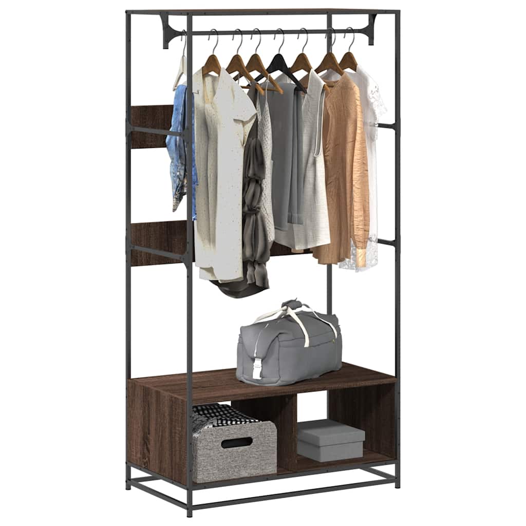 Wardrobe Brown Oak Engineered wood, metal 35.4 x 19.7 x 70.9 in