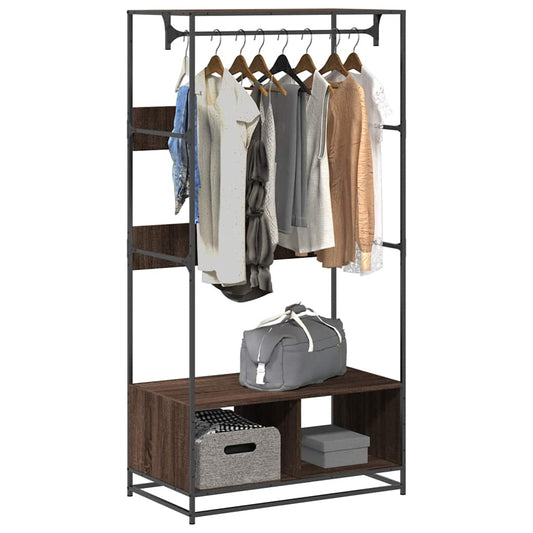 Wardrobe Brown Oak Engineered wood, metal 35.4 x 19.7 x 70.9 in