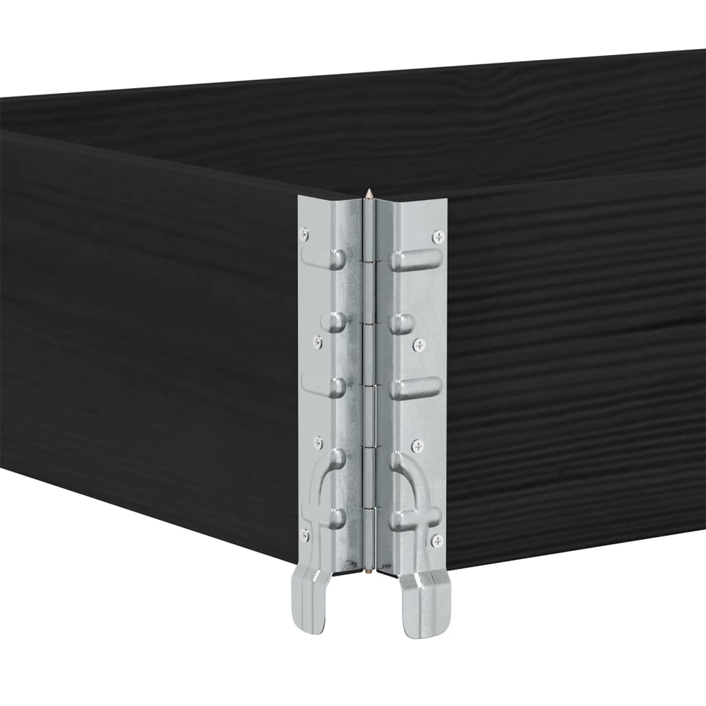 Pallet Collar Black 59.1x19.7" Solid Wood Pine