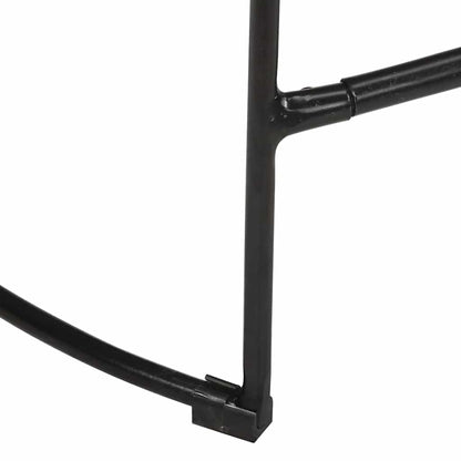 Bar Stool Set of 2 Black Solid Mango Wood, Iron Footrest