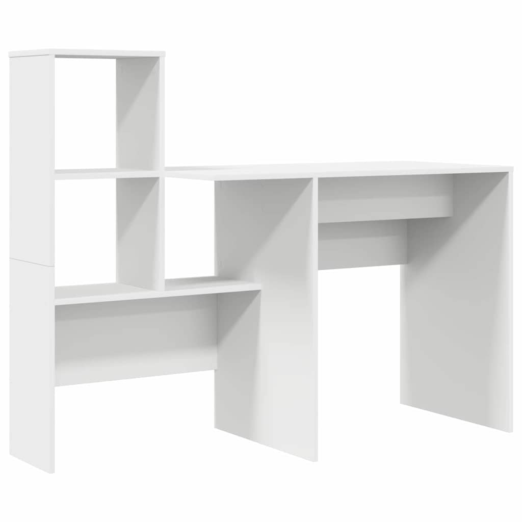 Desk with Shelf White 51.77 x 19.69 x 41.93 in Engineered Wood