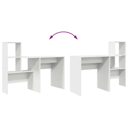 Desk with Shelf White 51.77 x 19.69 x 41.93 in Engineered Wood