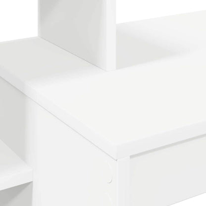 Desk with Shelf White 39.37 x 15.75 x 35.43 in Engineered Wood