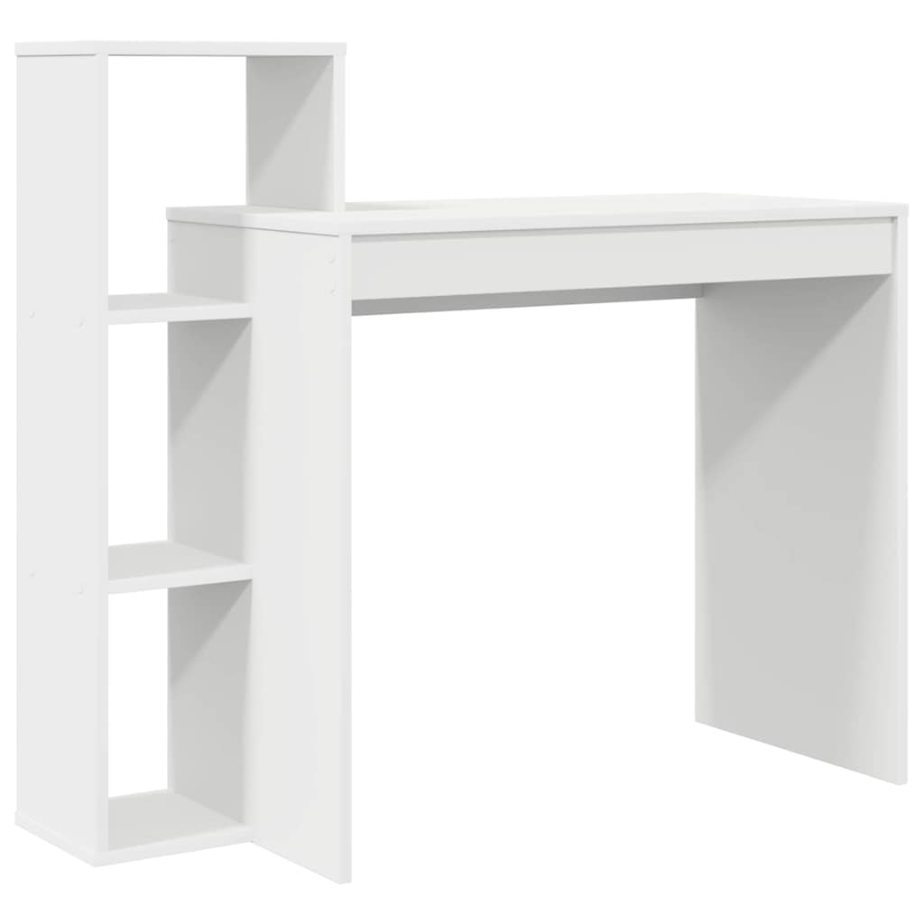Desk with Shelf White 39.37 x 15.75 x 35.43 in Engineered Wood