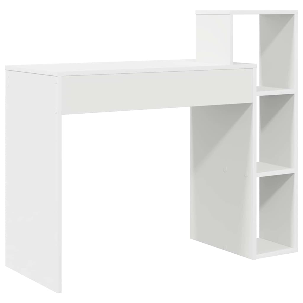Desk with Shelf White 39.37 x 15.75 x 35.43 in Engineered Wood