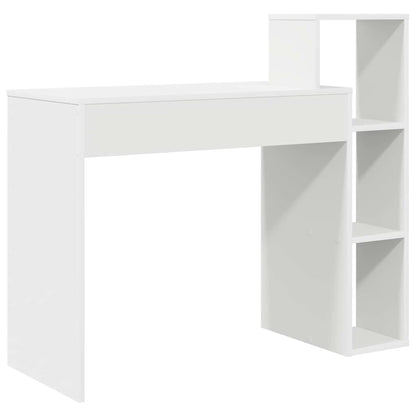 Desk with Shelf White 39.37 x 15.75 x 35.43 in Engineered Wood