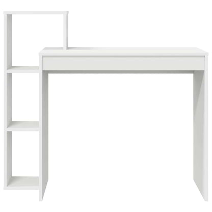 Desk with Shelf White 39.37 x 15.75 x 35.43 in Engineered Wood