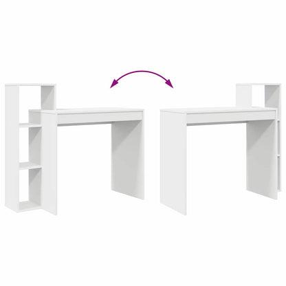 Desk with Shelf White 39.37 x 15.75 x 35.43 in Engineered Wood