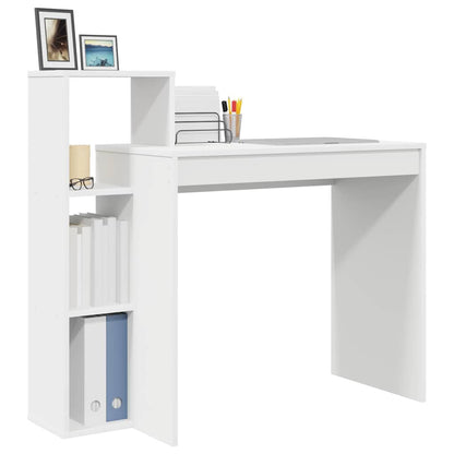 Desk with Shelf White 39.37 x 15.75 x 35.43 in Engineered Wood