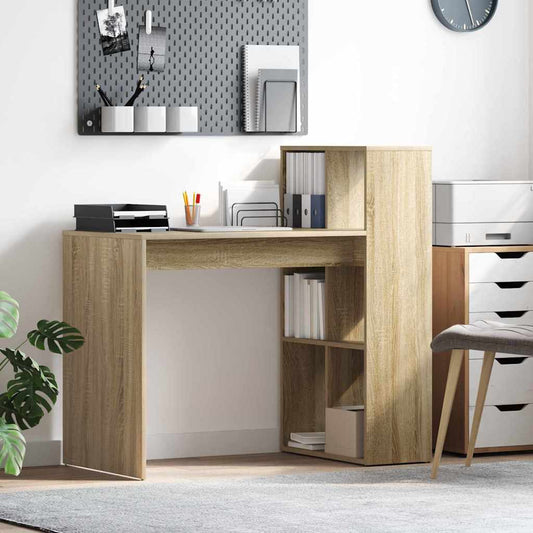 Desk with Shelf Sonoma Oak 108 x 55 x 103.5 cm Engineered Wood
