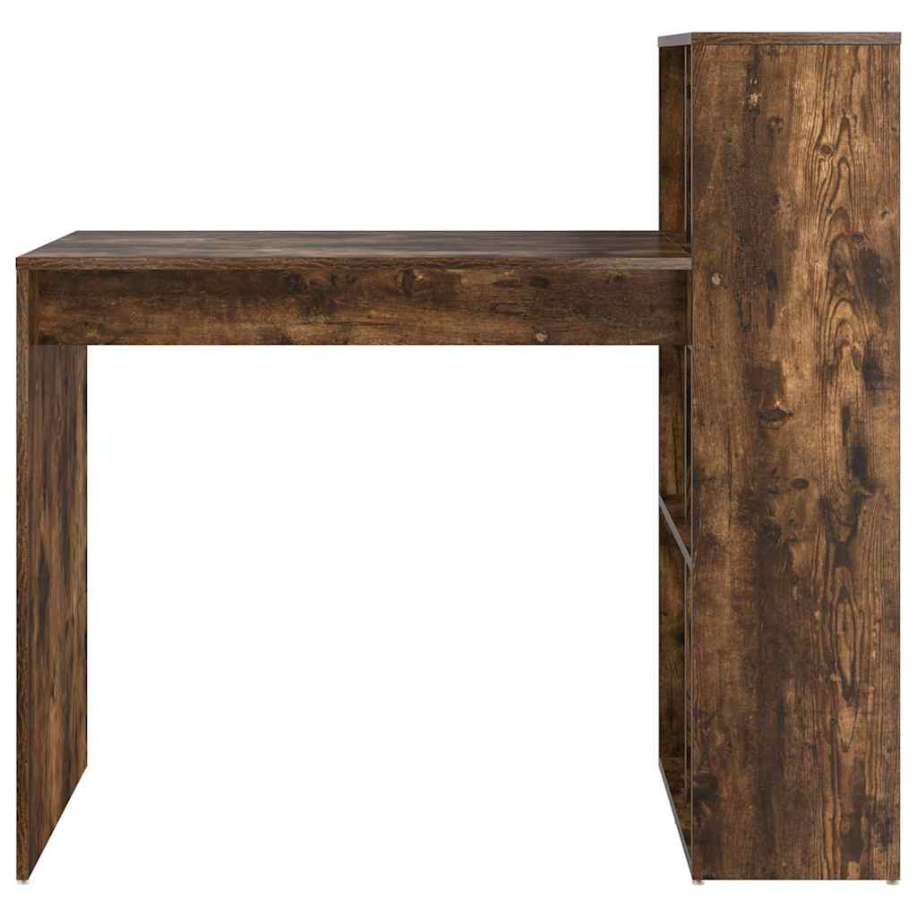Desk with Shelf Smoked Oak 108 x 55 x 103.5 cm Engineered Wood