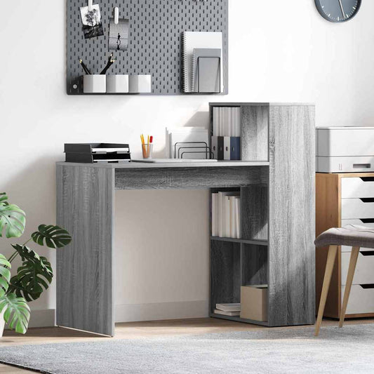 Desk with Shelf Grey Sonoma 108 x 55 x 103.5 cm Engineered Wood