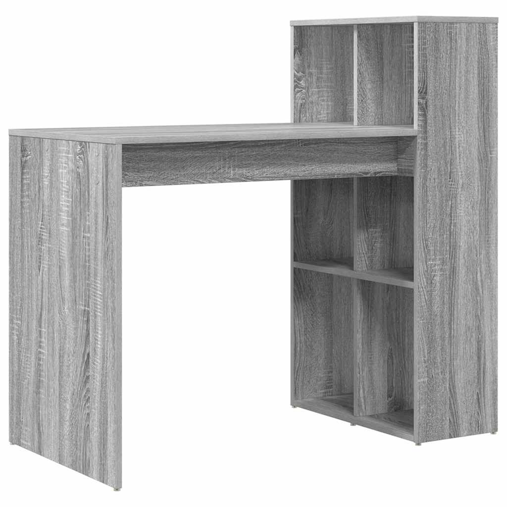 Desk with Shelf Grey Sonoma 108 x 55 x 103.5 cm Engineered Wood