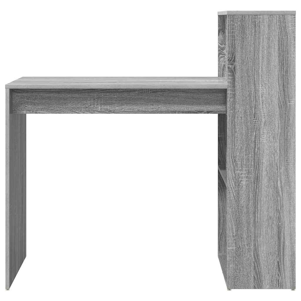 Desk with Shelf Grey Sonoma 108 x 55 x 103.5 cm Engineered Wood