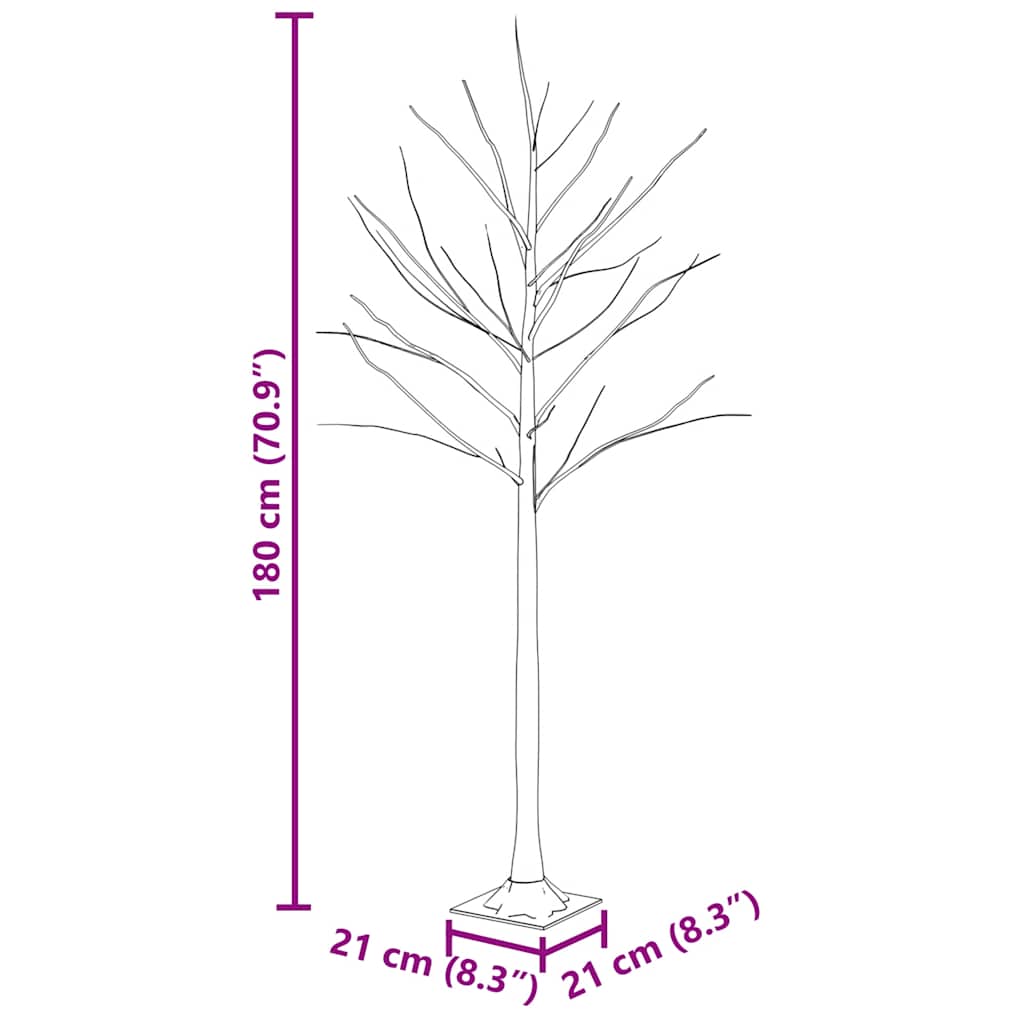 Artificial Christmas Tree Warm white Steel 5.9 ft tall