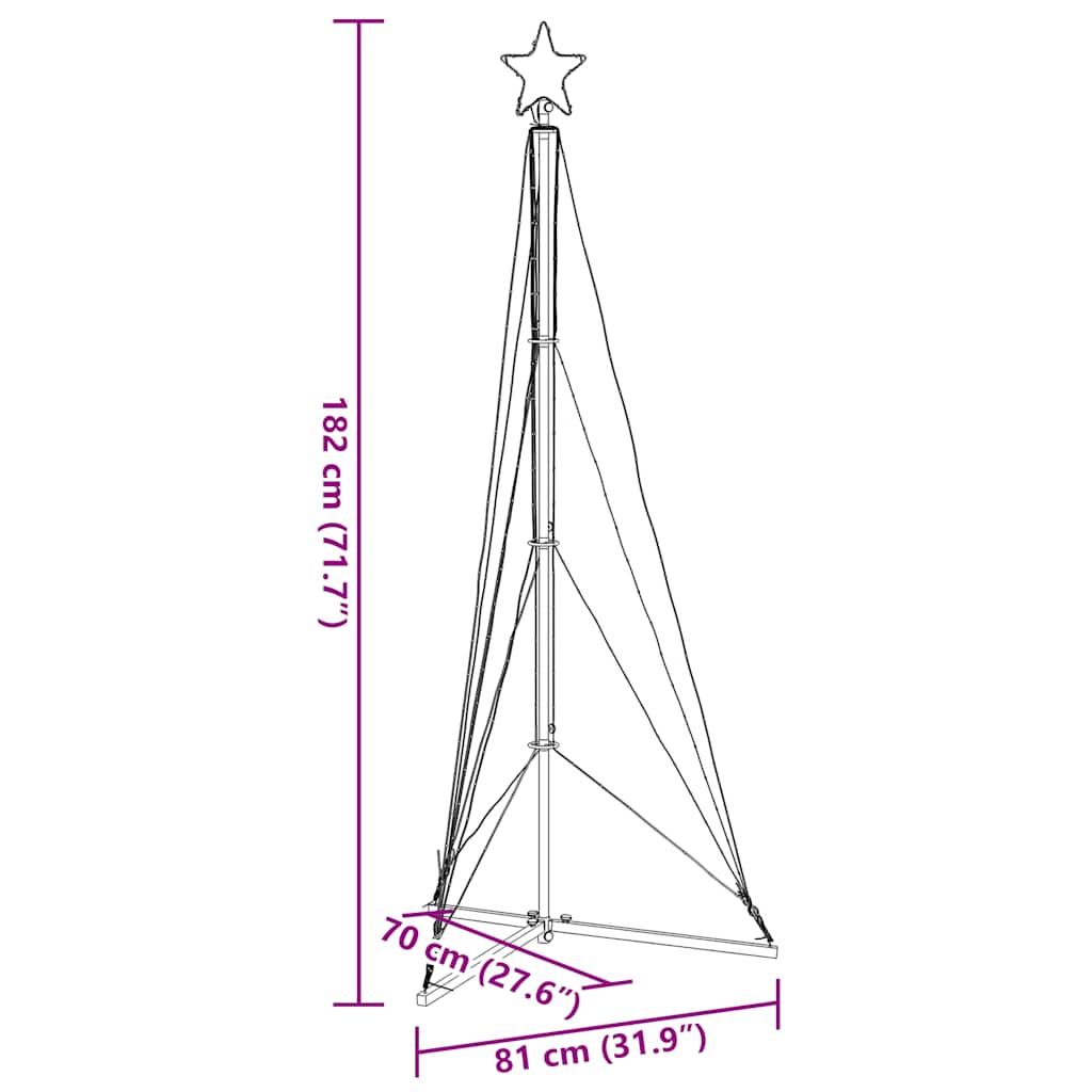 LED Christmas Tree Warm White Powder-coated steel Medium