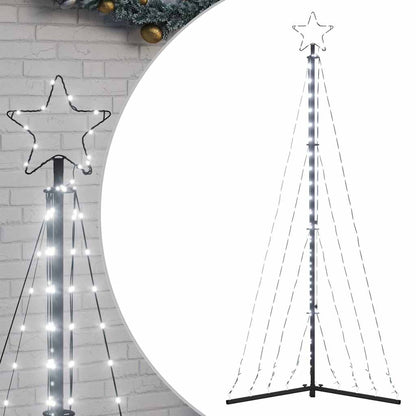 LED Christmas Tree Cold White Powder-Coated Steel 71.7 in Height
