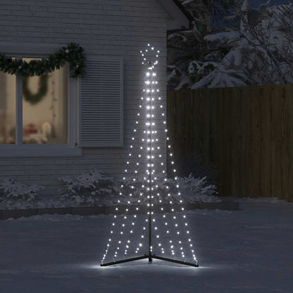 LED Christmas Tree Cold White Powder-Coated Steel 71.7 in Height
