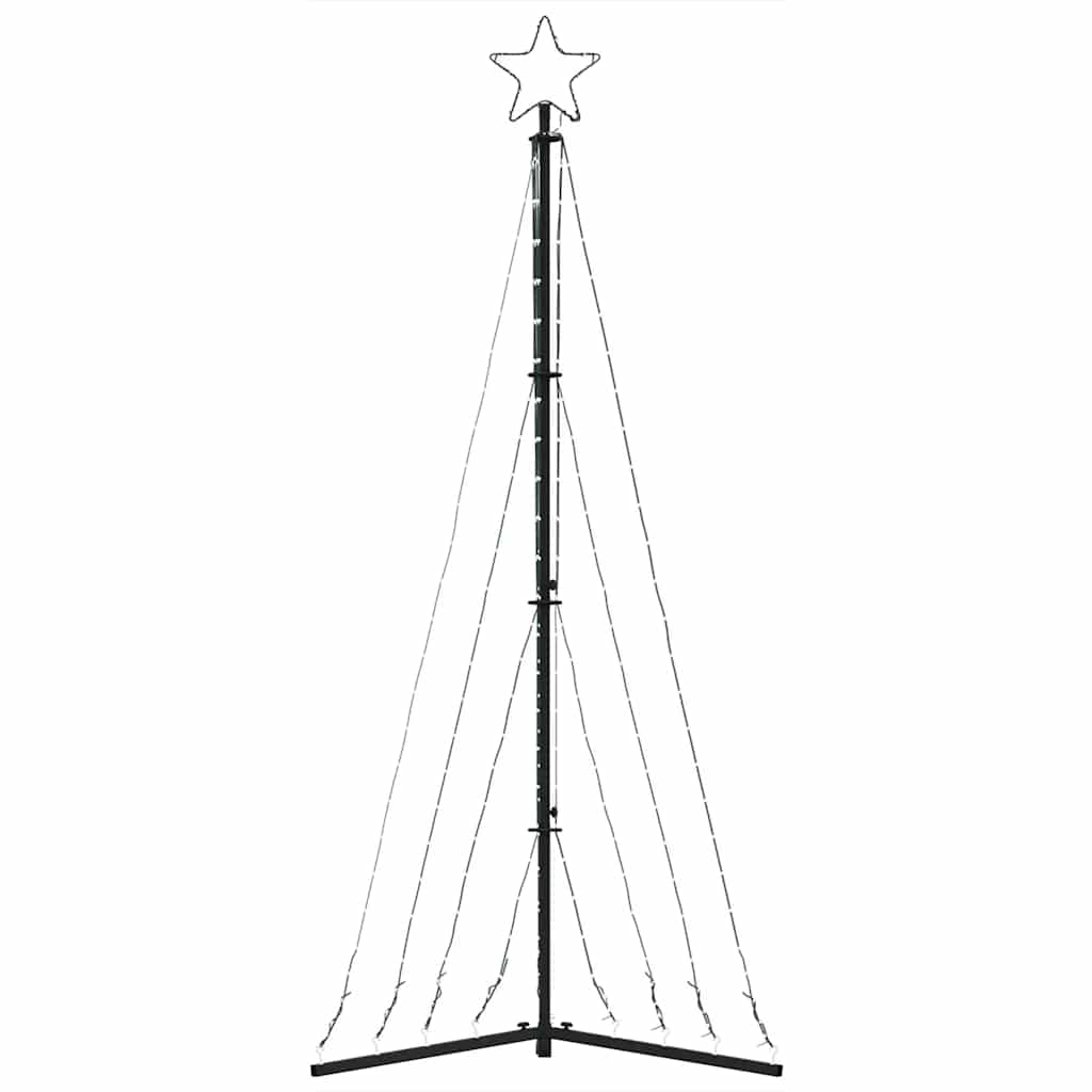 LED Christmas Tree Cold White Powder-Coated Steel 71.7 in Height