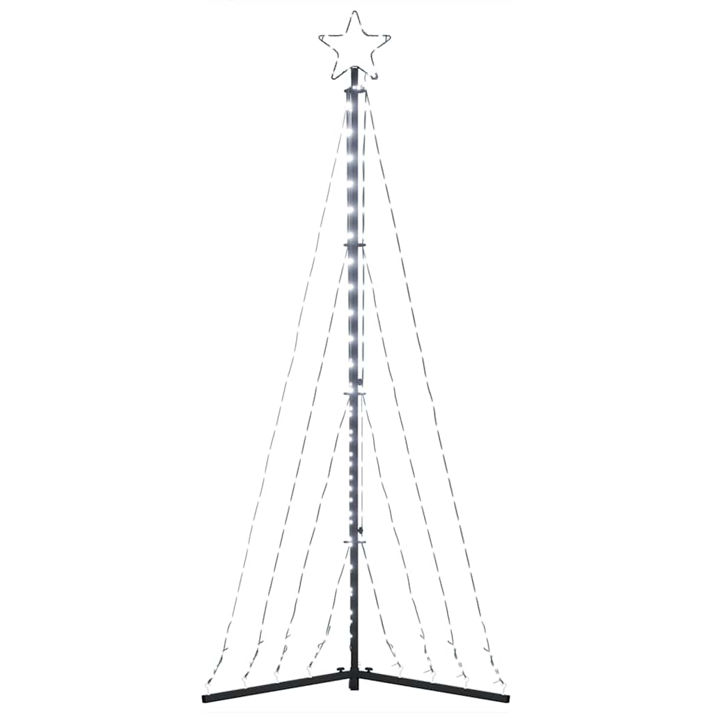 LED Christmas Tree Cold White Powder-Coated Steel 71.7 in Height