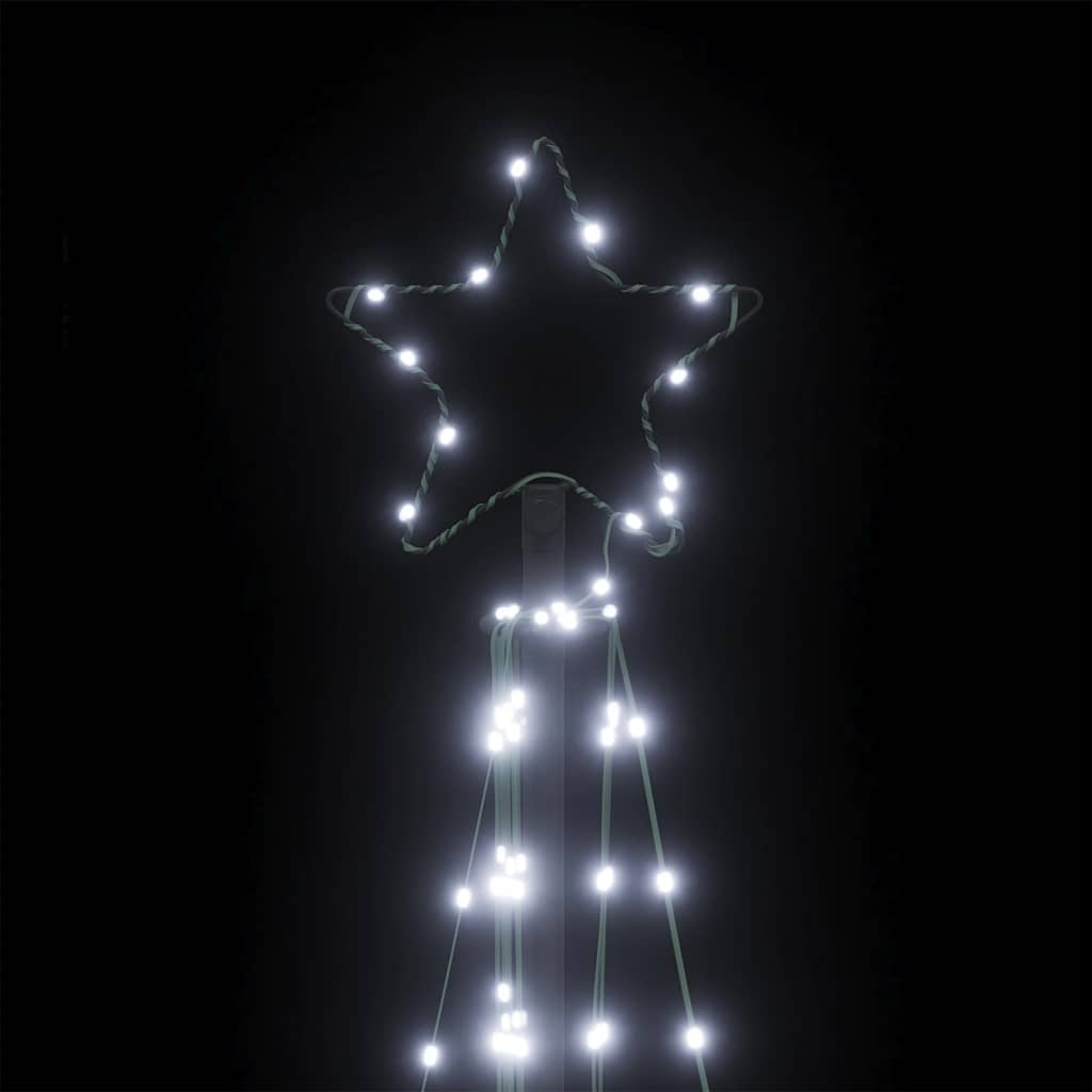 LED Christmas Tree Cold White Powder-Coated Steel 71.7 in Height