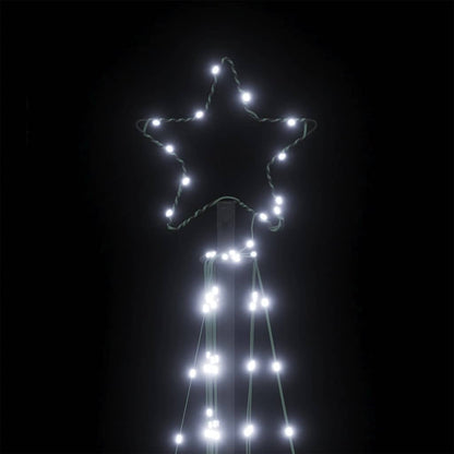 LED Christmas Tree Cold White Powder-Coated Steel 71.7 in Height