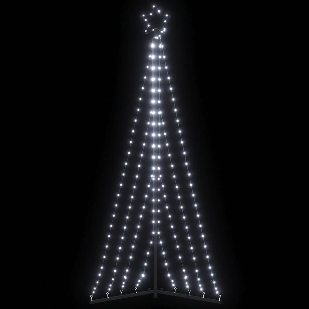 LED Christmas Tree Cold White Powder-Coated Steel 71.7 in Height