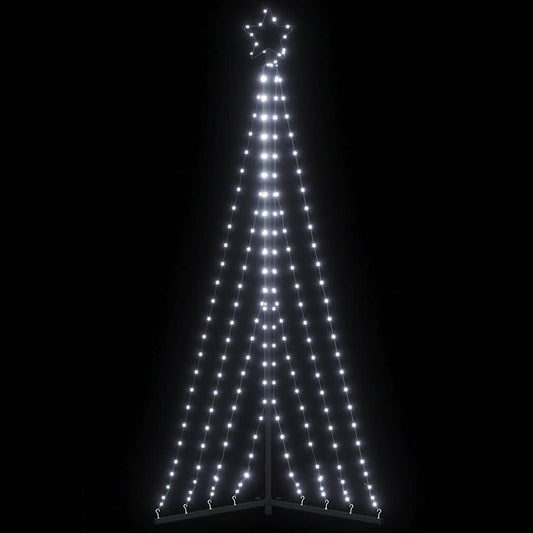 LED Christmas Tree Cold White Powder-Coated Steel 71.7 in Height