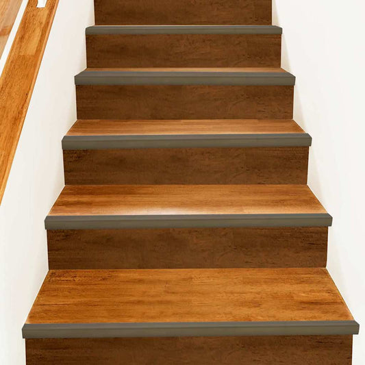 Stair Nosings 30 pcs Brown 67 cm Aluminium