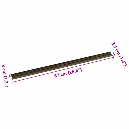 Stair Nosings 10 pcs Brown 67 cm Aluminium