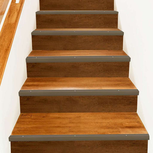 Stair Nosings 10 pcs Brown 67 cm Aluminium