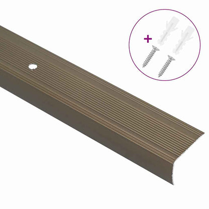 Stair Nosings 10 pcs Brown 67 cm Aluminium