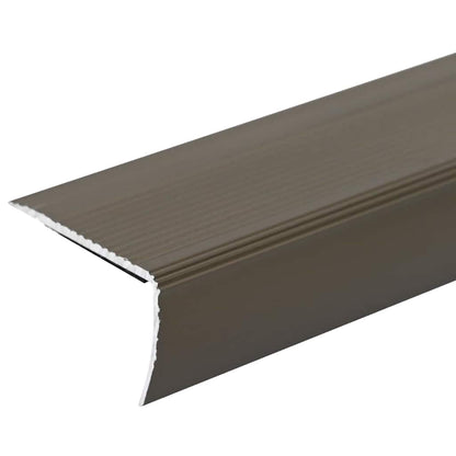 Stair Nosings 10 pcs Brown 67 cm Aluminium