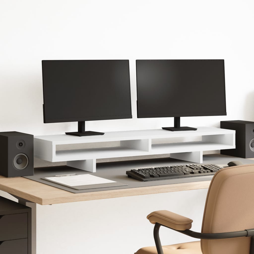 Monitor Stand White 39.4x10.6x5.9" Engineered Wood