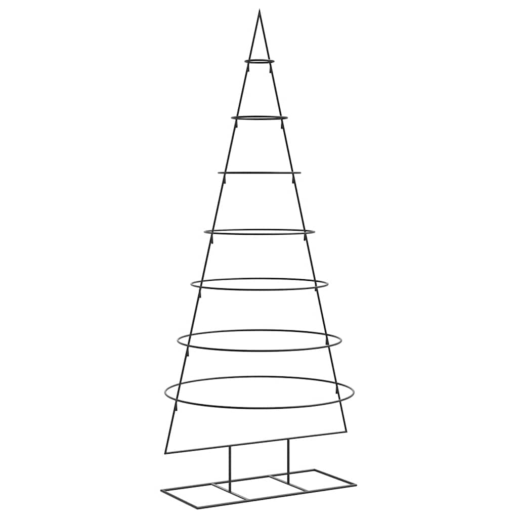 Metal Christmas Tree for Decoration Black 70.9"