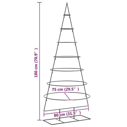 Metal Christmas Tree for Decoration Black 70.9"